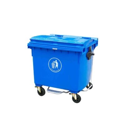 Heavy Duty 1100L Plastic Dustbin With 4 Wheels | Outdoor Waste Bin