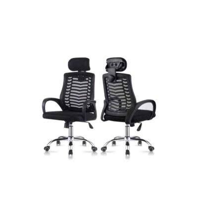 Ergonomic Mesh Office Chair With Headrest - Black