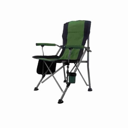 Folding Camping Chair With Cup Holder And Mesh Pockets – 140 kg Capacity